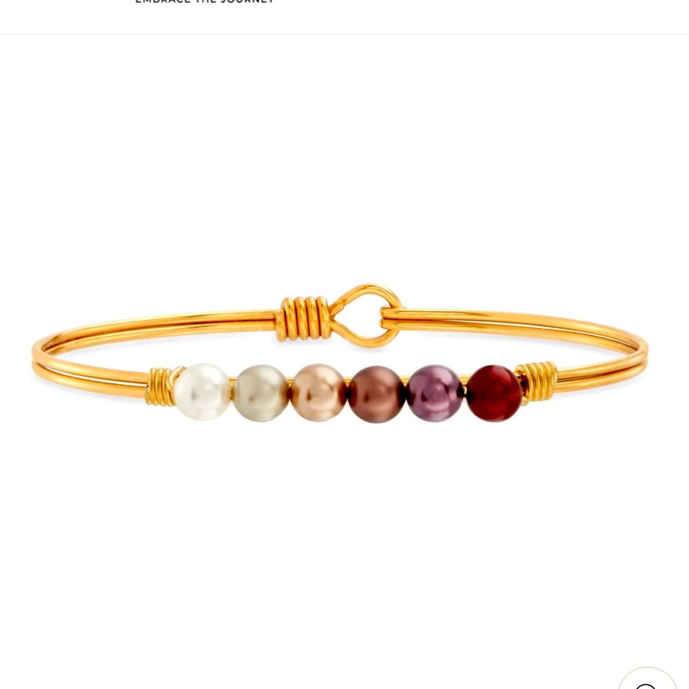 BURGUNDY OMBRE CRYSTAL PEARL BANGLE BRACELET